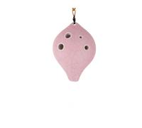 Mini Ocarina Multi-color S/G high-pitched 6-hole cracked glaze short-mouthed ocarina for beginners(Pink)