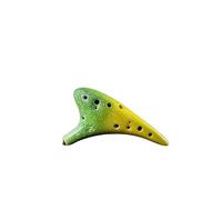 Mini Ocarina Multicolor 12 Hole Ceramic Ocarina Alto C Starry Sky Style Instrument with Lanyard Sheet Music Protective Bag(Color:3)
