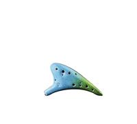 Mini Ocarina Multicolor 12 Hole Ceramic Ocarina Alto C Starry Sky Style Instrument with Lanyard Sheet Music Protective Bag(Color:2)