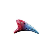 Mini Ocarina Multicolor 12 Hole Ceramic Ocarina Alto C Starry Sky Style Instrument with Lanyard Sheet Music Protective Bag(Color:4)