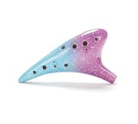 Mini Ocarina Multicolor 12 Hole Ceramic Ocarina Alto C Starry Sky Style Instrument with Lanyard Sheet Music Protective Bag(Color:1)