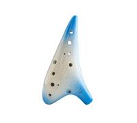 Mini Ocarina Ocarina 12 Hole Alto C Crack Pattern Ceramic Two Color Gradient Chinese Pottery(Color:Black)