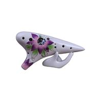 Mini Ocarina Ocarina 12-hole alto C key AC hand-painted lotus ceramic production beginner(2)