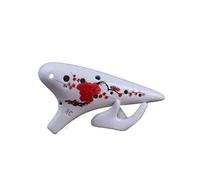 Mini Ocarina Ocarina 12-hole alto C key AC hand-painted lotus ceramic production beginner(4)