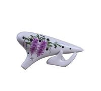 Mini Ocarina Ocarina 12-hole alto C key AC hand-painted lotus ceramic production beginner(5)