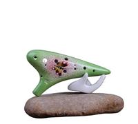 Mini Ocarina Ocarina 12-hole alto C key AC hand-painted lotus ceramic production beginner(8)