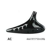 Mini Ocarina Ocarina 12 Holes Black Ceramic Professional Alto Soprano CF Instrument Handmade Dolomite Ceramic(Color:2)