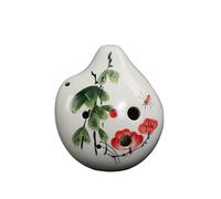 Mini Ocarina Ocarina 6-hole creative student ceramic handmade beginner Ac tone teaching ocarina pendant(Color:11)