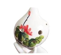 Mini Ocarina Ocarina 6-hole creative student ceramic handmade beginner Ac tone teaching ocarina pendant(Color:2)