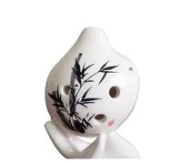 Mini Ocarina Ocarina 6-hole creative student ceramic handmade beginner Ac tone teaching ocarina pendant(Color:5)