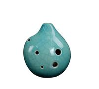 Mini Ocarina Ocarina 6-hole creative student ceramic handmade beginner Ac tone teaching ocarina pendant(Color:12)