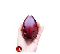 Mini Ocarina Professional high-end 10-hole black pottery dual-chamber playing Tao Xun F key G key ocarina ancient wind instrument(Color:8)