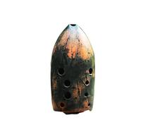 Mini Ocarina Professional high-end 10-hole black pottery dual-chamber playing Tao Xun F key G key ocarina ancient wind instrument(Color:10)