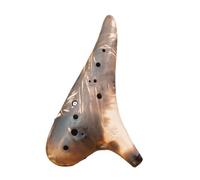 Mini Ocarina Professional Ocarina 12 Hole Alto F AF Handmade Ceramic Ocarina Smoked Beginner Instrument with Accessories(Color:1)