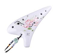 Mini Ocarina Round head style ocarina with a full set of accessories 12-hole alto C key performance flute(Style 1)