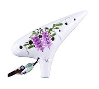 Mini Ocarina Round head style ocarina with a full set of accessories 12-hole alto C key performance flute(Style 1)