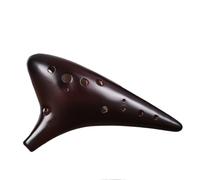 Mini Ocarina Smoked 12 Hole Ocarina Tune Beginner Instrument(Dark red)