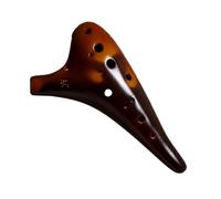 Mini Ocarina Smoked ocarina made of amber yellow ceramic with 12 holes accurate tone