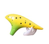 Mini Ocarina Starry sky yellow ocarina 12 holes alto C national musical instrument made of ceramics