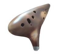 Mini Ocarina Treble Smoky Fired 12 Hole BC Ocarina Clay Brass C Flute