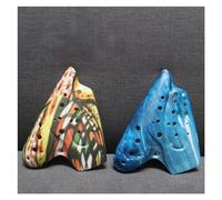 Mini Ocarina Triple Ocarina Alto C Key AC Professional Ocarina Rare Beginner Musical Flute with Accessories(Color:3)