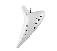 Mini Ocarina White cracked classic 12-hole alto F key professional performance-grade plain-fired ethnic musical instrument