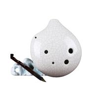 Mini Ocarina White crackle sound deep and deep AF ocarina 6-hole alto F key ethnic beginner musical instrument