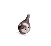 Mini Ocarina Wind instrument black pottery 12 hole smoked ocarina alto C key ocarina 12 hole sound quality ocarina(Color:1)