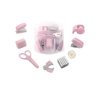Mini Office Supply Kit Portable Case with Scissors, Mini Stapler,Tape Dispenser,Hole Puncher,Staples Mini Desktop Stapler for Office Or School Supplies