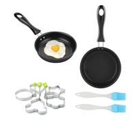 Mini One Egg Wonder Non-Stick Frying Pan,2-Pack 4.7"12cm Egg Frying Pan with Handle Heat Resistant Pot,Portable Camping Cooking Omelet Skillet Pans,Camping,Works on Stove & Induction Hob-With egg mold