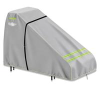 Mini Open Cab Skid Steer Cover, 600D Heavy-Duty Waterproof Oxford Full Skid Steer Protection Cover Compatible with John Deere, Bobcat, Kubota, Case- with Air Vents & Reflective Strips (Silver)