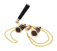 Mini Opera Glasses with Adjustable Handle and Chain, Compact Portable Binoculars for Theater, Ballet, Concerts, Musicals & Live Performances - Gift Choice for Women, Men, Adults (Black & Gold)