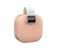 Mini Organizer Box 9x9x4.5cm - Portable PP Plastic Storage Case with Adjustable Dividers for Cables, Earphones, Jewelry (White/Light Gray/Pink) (pink)