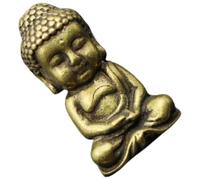 Mini Ornament Brass with Solid Buddha Figurine Flat Base Vintage Home