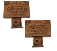 Mini Ouija Board Set, Planchettes Tiny Wooden Spirit Board, Occult Collectible for Spirit Hunt, Altars, Supplies, Gothic Present Ideas & Spooky Home Accessories, Lightweight & Pocket-Sized Kit (2)