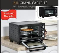 HOMCOM Mini Oven 230 W 21 L