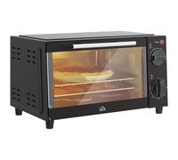 Mini Oven 9L Black Compact Countertop Toaster Oven 35x24.6x20cm 100-230°C Timer