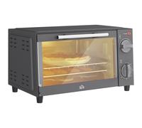 HOMCOM Mini Oven 9L Countertop Electric Grill W/ Temp Timer Control 750W - Grey | TJ Hughes Silver