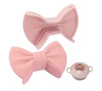 Mini Oven Mitts Gloves, 1Pair Cute Silicone Oven Gloves Heat Resistant Bow Tie Pot Holder Pinch Grips Oven Mitts for Kitchen