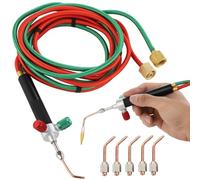 Mini Oxygen Acetylene Torch Kit, Handheld Oxygen Welding Torch, Portable Propane Soldering Torch with 5 Tips, Jewelry Repair Torch, 3092°F Welding Tool for Crafts