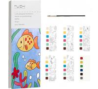 Mini Paint Pad,Mini Watercolour Paint Pad,Portable Pocket Watercolour Painting Book,Cute Watercolor Paints Set,Travel Paint Set Watercolor Coloring Books with Paintbrush and Palette(Deep Sea Dream)