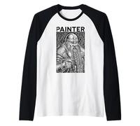 Mini Painter Fantasy Miniature Dwarf Funny Airbrush RPG Raglan Baseball Tee