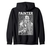 Mini Painter Fantasy Miniature Dwarf Funny Airbrush RPG Zip Hoodie