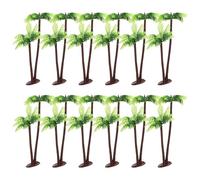 Mini Palm Trees for Crafts, Set of 12 Plastic Cocount Palm Tree Cake Decoration Toppers Artificial Scenery Landscape for Jungle Themed Cake Decoration, Fish Tank, Teaching