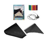 Mini Pan Flute 16-Pipe Pan Flute G-A2 Key Pipes ABS Panpipes Traditional Woodwind Instrument Plastic Mini Portable(Black)