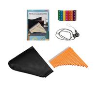 Mini Pan Flute 16-Pipe Pan Flute G-A2 Key Pipes ABS Panpipes Traditional Woodwind Instrument Plastic Mini Portable(Orange)