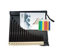 Mini Pan Flute Pan Flute 18 Pipes Resin C Tone Easy Learn Pipe Musical Instrument Plastic Mini Portable(Black 18 Pipes)