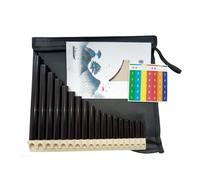 Mini Pan Flute Panpipe Handmade ABS Wind Instrument 18 Pipe Pan Flutes Student Portabl Folk Musical Instruments Hole Flute(Black suit)