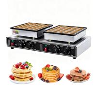 Mini Pancake Baker, 50-Hole Commercial Waffle Maker, 1800W Nonstick Pancake Machine with 50-300°C Adjustable Temperature & 0-5 Min Timer for Home or Commercial Use