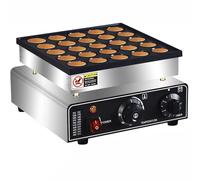 Mini Pancake Maker, 25-Hole Electric Nonstick Waffle Machine, 850W with 50-300℃ Temperature Control & 5-Minute Timer for Crepes, Eggs, and More